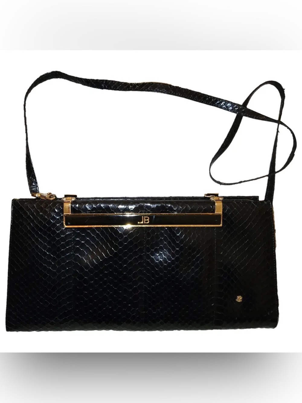 Vintage Luigi Belgrande Snake Skin Crossbody Bag 1960s.